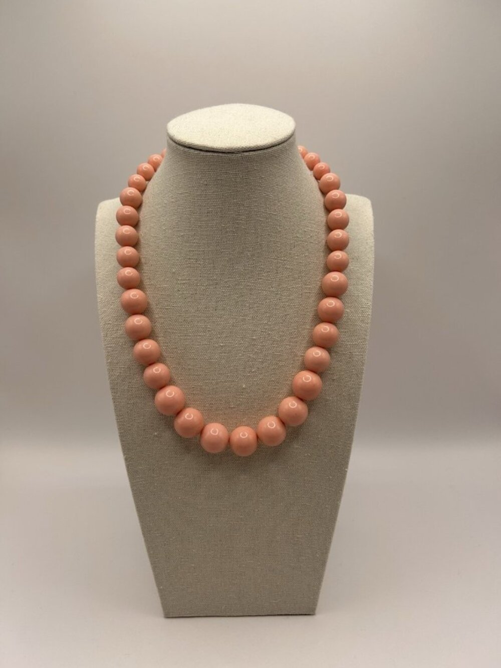 Vintage Pink Bead Statement Necklace Costume Jewelry Classic Chunky Beads